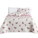 Ver imagem 1 de Kit Cobre Leito Colcha Júlia Casal 3 Peças Micropercal 200 Fios Dupla Face Estampado - Borboleta