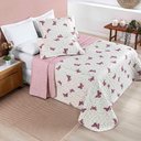 Ver imagem 2 de Kit Cobre Leito Colcha Júlia Casal 3 Peças Micropercal 200 Fios Dupla Face Estampado - Borboleta