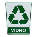 Ver imagem 2 de Kit 2 Placa Adesiva Sinalização Lixo Vidro 15x20 Cm Adesivo