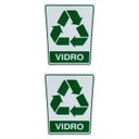 Ver imagem 1 de Kit 2 Placa Adesiva Sinalização Lixo Vidro 15x20 Cm Adesivo