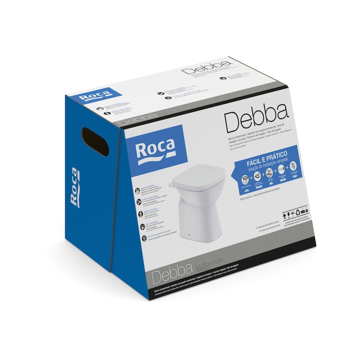 Kit Bacia Convencional, Assento Termofixo com Queda Amortecida e Complementos e Instalação Debba Cla - 3