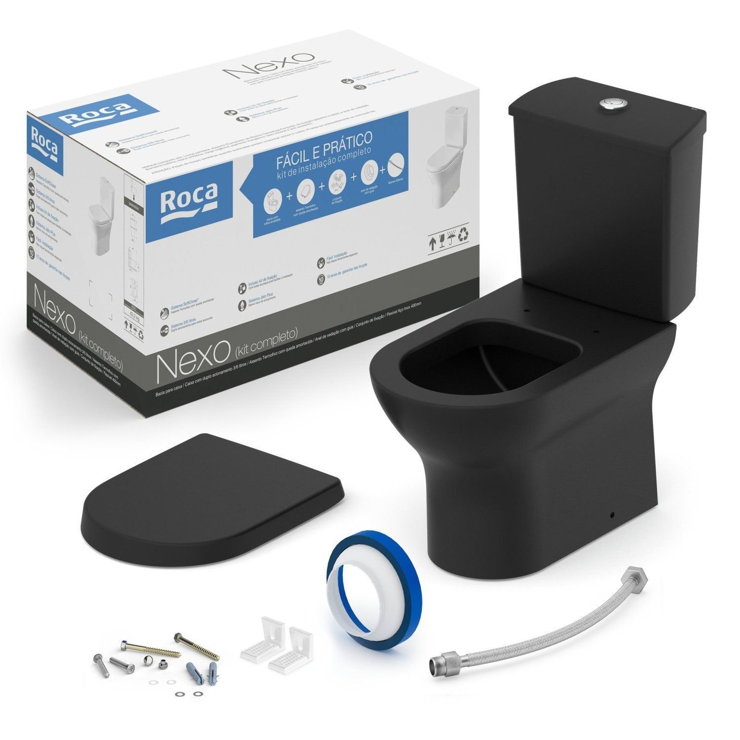 Kit Vaso Sanitário com Caixa Acoplada e Assento Soft Close Nexo