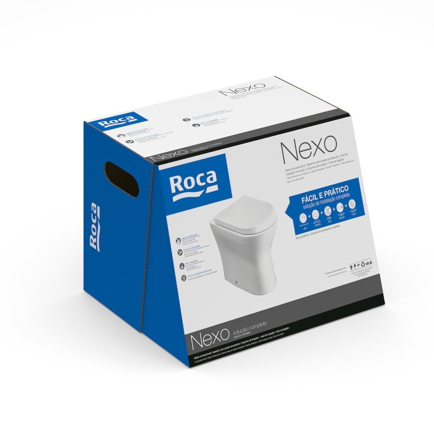 Kit Bacia Convencional, Assento Termofixo com Queda Amortecida e Complementos de Instalação Nexo Roc - 3