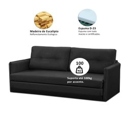 Sofá Cama 2 Lugares 1,50m Luisa Suede Adonai Estofados - 3
