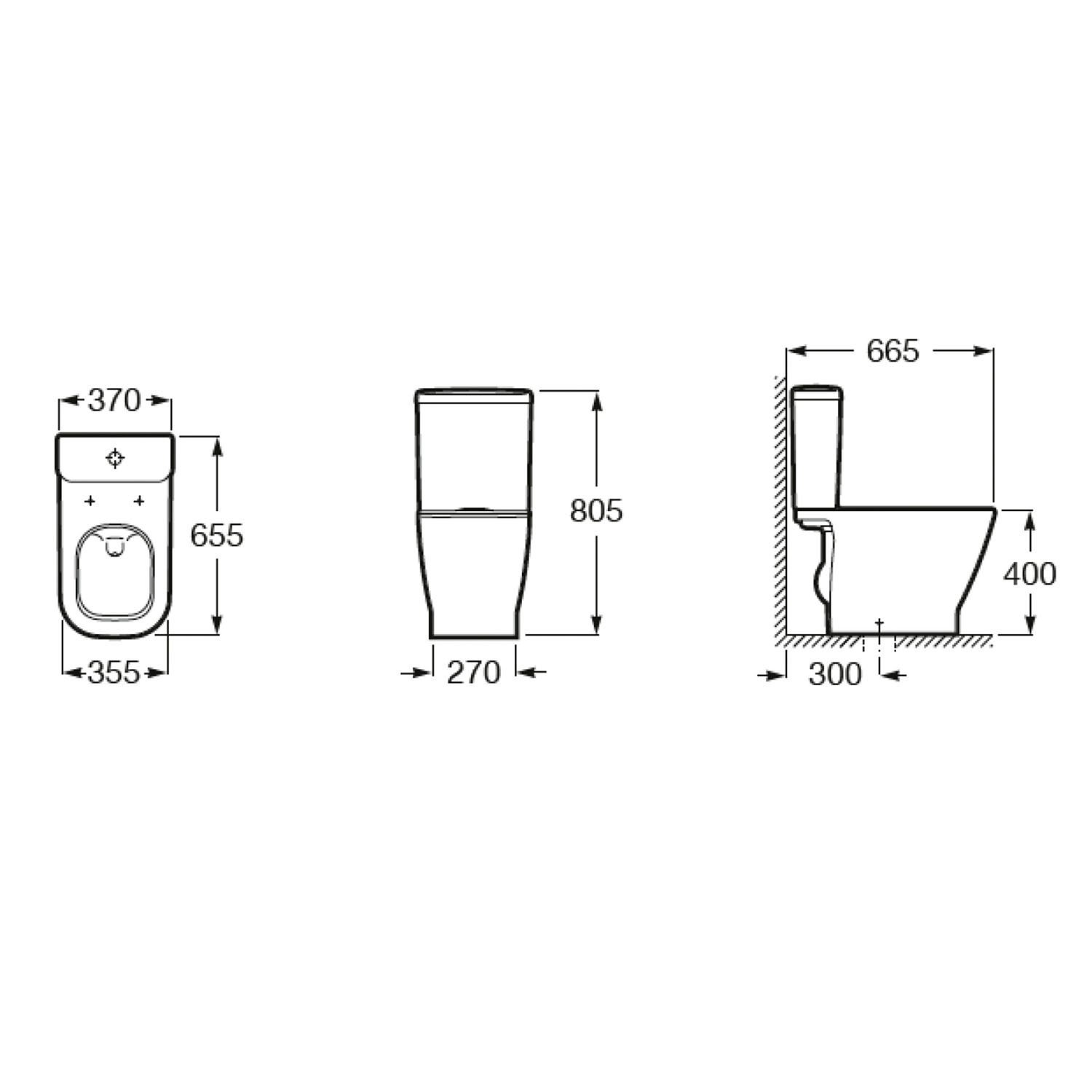 Kit Bacia com Caixa, Assento Termofixo com Queda Amortecida e Complementos de Instalação Gap Roca - 2