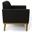 Ver imagem 6 de Poltrona Decorativa Base Madeira Castanho Maressa Suede Preto - Ibiza