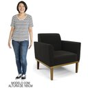 Ver mais imagens de Poltrona Decorativa Base Madeira Castanho Maressa Suede Preto - Ibiza