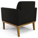 Ver imagem 5 de Poltrona Decorativa Base Madeira Castanho Maressa Suede Preto - Ibiza