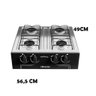 Fogão Portátil 4 Bocas Mesa em Inox Asiatico Braslar - Preto - 3