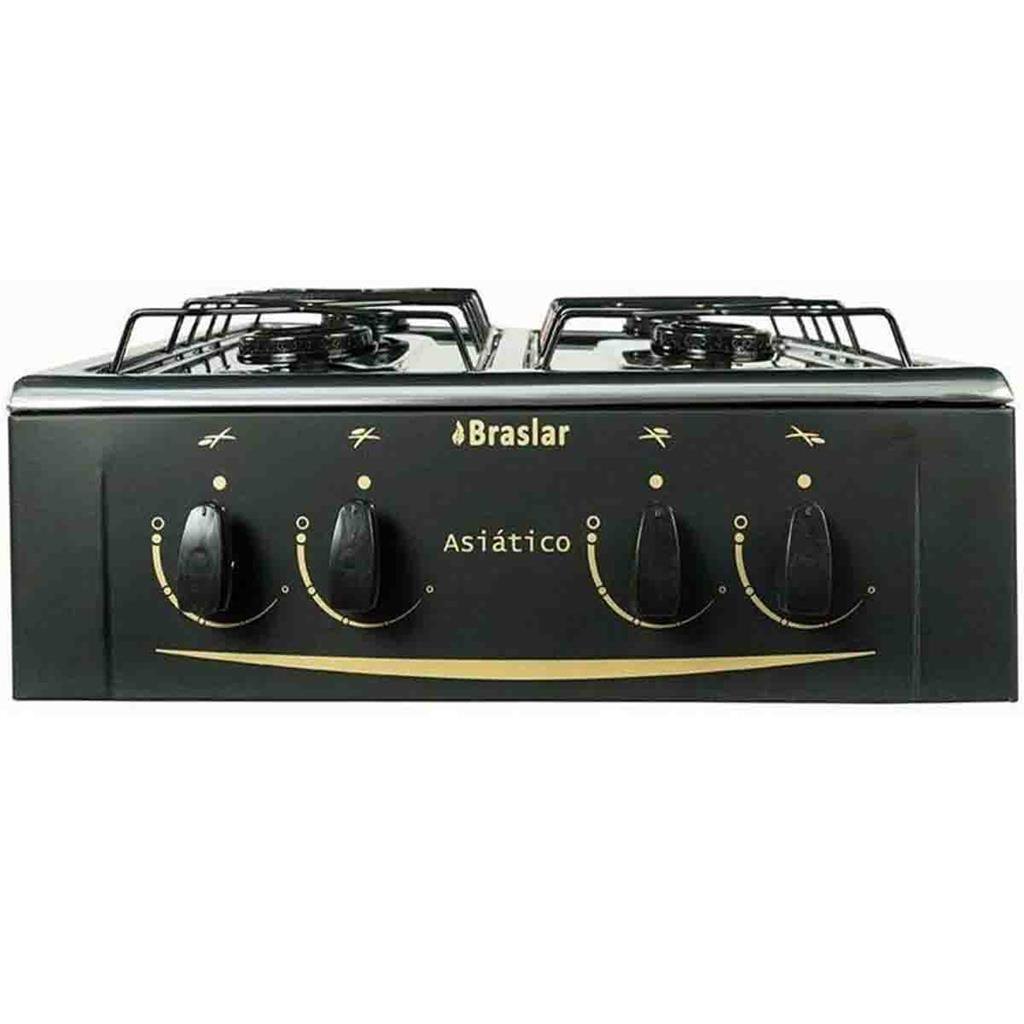 Fogão Portátil 4 Bocas Mesa em Inox Asiatico Braslar - Preto - 2
