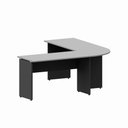 Ver imagem 5 de Mesa L Diretor Escritório 1,20m X 1,20m Pé Painel F5 Office Cor:cinza Sagrado com Preto