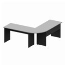 Ver imagem 4 de Mesa L Diretor Escritório 1,20m X 1,20m Pé Painel F5 Office Cor:cinza Sagrado com Preto