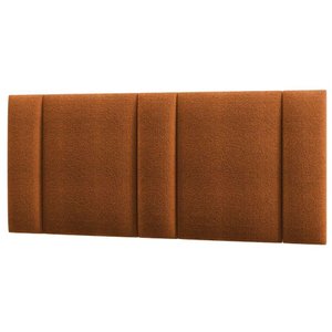 Cabeceira Estofada Iluminação Led Glow Cama Queen Size 160cm Bouclé Terracota