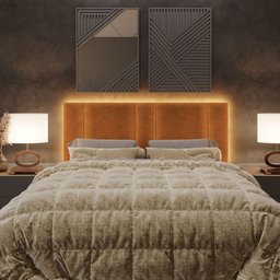 Cabeceira Estofada Iluminação Led Glow Cama Queen Size 160cm Bouclé Terracota - 7