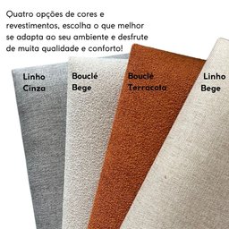 Cabeceira Estofada Iluminação Led Glow Cama Queen Size 160cm Bouclé Terracota - 2