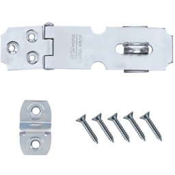 Dobradiça Porta Cadeado Fecho Trinco Zincado 6,5cm para Portão Gaveta Armário | Silvana | Kit 03 Un - 3