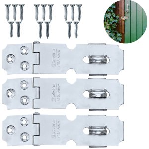 Dobradiça Porta Cadeado Fecho Trinco Zincado 6,5cm para Portão Gaveta Armário | Silvana | Kit 03 Un