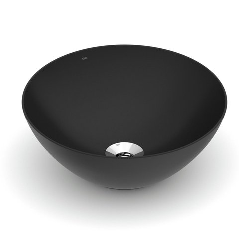 Cuba de Apoio Redonda sem Mesa 350 Design D1 Celite Preto/Matte Black