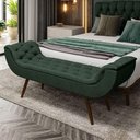 Ver imagem 1 de Recamier Puff Estofado Queen 160 Cm Drusa Veludo Verde