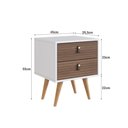 Ver imagem 4 de Mesa de Cabeceira Retrô com 2 Gavetas Branco Freijó