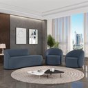 Ver imagem 2 de Sofá 2 Lugares Orgânico 140cm Morgan e 2 Poltronas Lua Suede Azul M D03 - D'Rossi