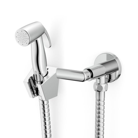 Ducha Higienica sem Derivação com Flexível PVC Smart - N Celite Cinza/Cromado