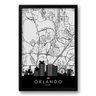 Quadro Mapa Urbano Orlando - Flórida – 40x60cm - 1