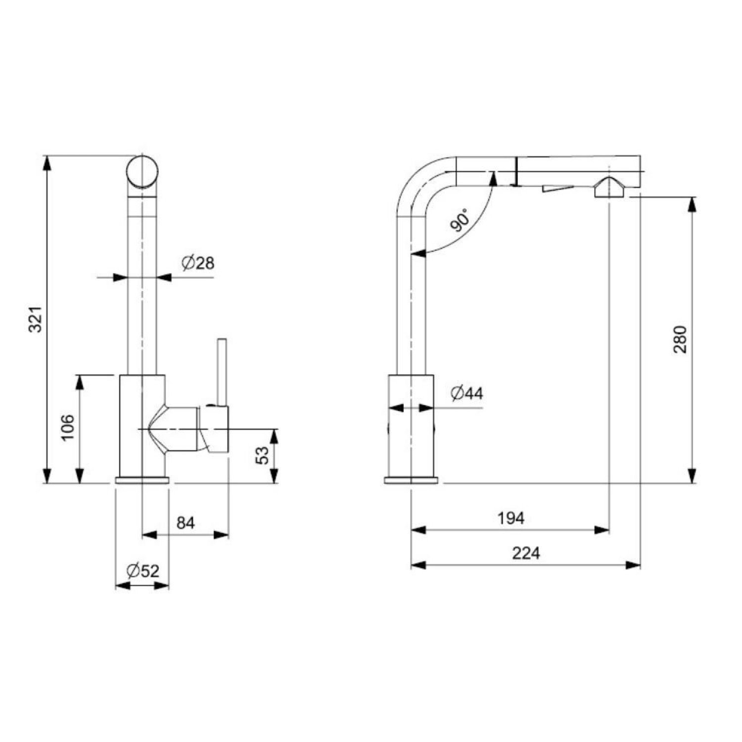 Monocomando para Cozinha de Mesa Bica Extraível "l" com 2 Funções Prática Celite - 3