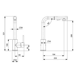 Monocomando para Cozinha de Mesa Bica Extraível "l" com 2 Funções Prática Celite - 3