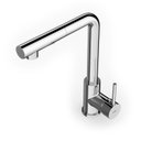 Ver imagem 1 de Monocomando para Cozinha de Mesa Bica Extraível "L" com 2 Funções Prática Celite Cinza/Cromado