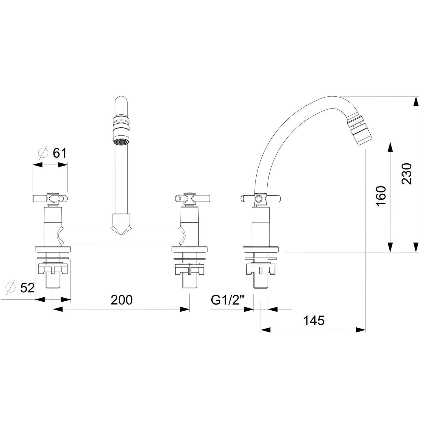 Misturador para Cozinha de Mesa Bica Móvel com Arejador Articulado Celite One - 2