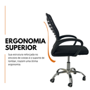 Ver imagem 6 de Kit 2 Cadeiras Escritório Esteirinha Mesh Tela Respirável Giratória até 120kg Preta