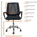 Ver imagem 7 de Kit 2 Cadeiras Escritório Esteirinha Mesh Tela Respirável Giratória até 120kg Preta