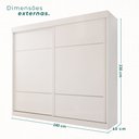 Ver imagem 4 de Guarda Roupa Casal 2 Portas 6 Gavetas Trancoso Branco/Neve