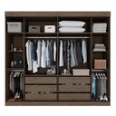 Ver imagem 4 de Guarda Roupa Casal 2 Portas 6 Gavetas Trancoso Marrom/New Canion/Off White