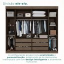 Ver imagem 6 de Guarda Roupa Casal 2 Portas 6 Gavetas Trancoso Marrom/New Canion/Off White