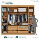 Ver imagem 5 de Guarda Roupa Casal 2 Portas 6 Gavetas Trancoso Marrom/Cinamomo/Off White
