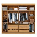Ver imagem 2 de Guarda Roupa Casal 2 Portas 6 Gavetas Trancoso Marrom/Cinamomo/Off White