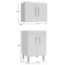 Ver imagem 4 de Kit 2 Armários Lavanderia Aéreos com Balcão 6 Portas Multimóveis CR30057 Branco