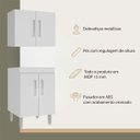 Ver imagem 3 de Kit 2 Armários Lavanderia Aéreos com Balcão 6 Portas Multimóveis CR30057 Branco