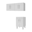 Ver imagem 1 de Kit 2 Armários Lavanderia Aéreos com Balcão 6 Portas Multimóveis CR30057 Branco