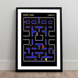 Quadro Decoração Grande Quarto Moderno Parede Pac Man Jogo - 2