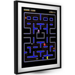Quadro Decoração Grande Quarto Moderno Parede Pac Man Jogo - 1