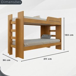 Beliche Solteiro em MDF Paris 125 - 3 Beliche Solteiro em MDF Paris 125 - 3