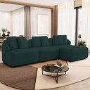 Ver imagem 1 de Sofá 3 Lugares com Chaise Direito Sala Living 248cm Arlo F04 Veludo Verde - Lyam Decor