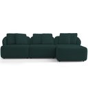 Ver imagem 3 de Sofá 3 Lugares com Chaise Direito Sala Living 248cm Arlo F04 Veludo Verde - Lyam Decor