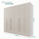 Ver imagem 3 de Guarda Roupa Casal 6 Portas 6 Gavetas Olímpia Branco/Neve