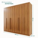 Ver imagem 4 de Guarda Roupa Casal 6 Portas 6 Gavetas Olímpia Marrom/Cinamomo