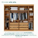 Ver imagem 6 de Guarda Roupa Casal 6 Portas 6 Gavetas Olímpia Marrom/Cinamomo