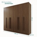 Ver imagem 4 de Guarda Roupa Casal 6 Portas 6 Gavetas Olímpia Marrom/New Canion